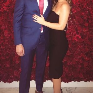 Black strapless dress